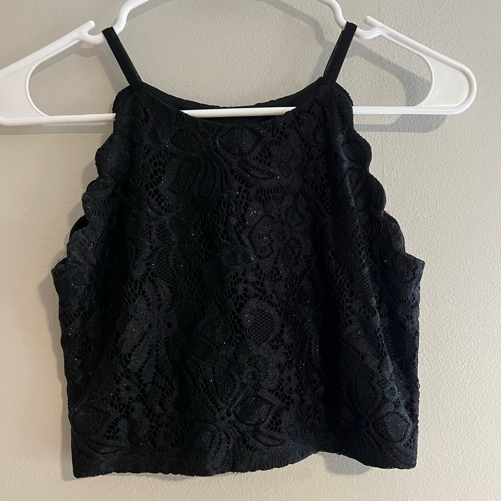 Amy Byer Girls Black Sparkly Tank Top